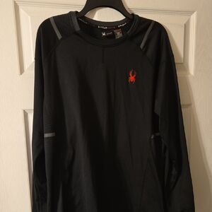 Spyder Men's Black and Red Long Sleeve Tee